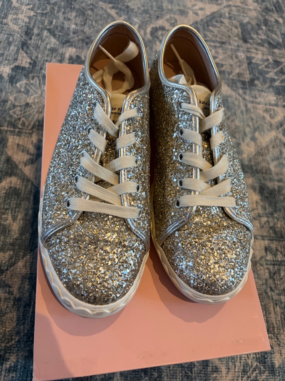 kate spade silver gold Vale Glitter Sneakers